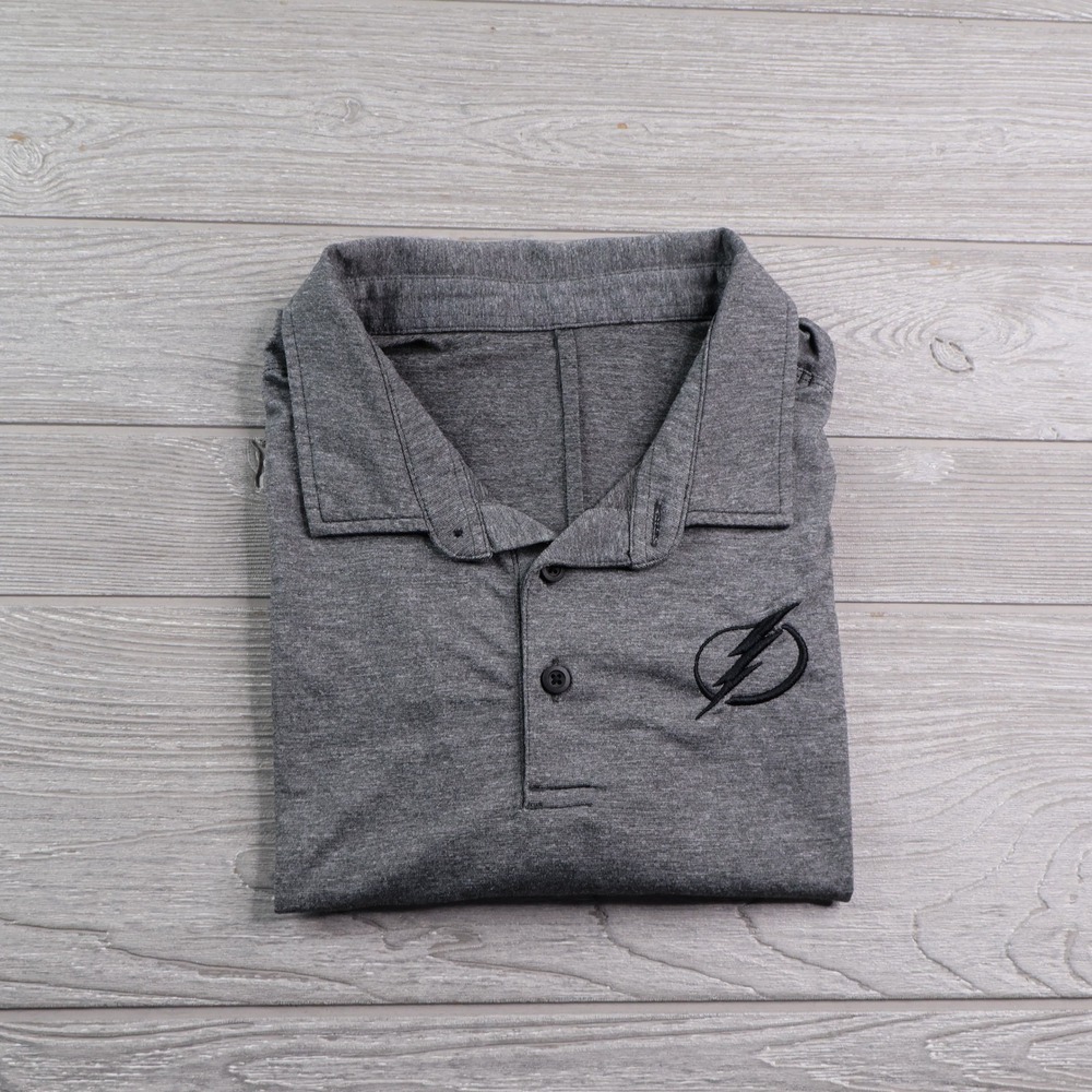 Lululemon Tampa Bay Lightning Polo Shirt Men's Medium Gray NHL